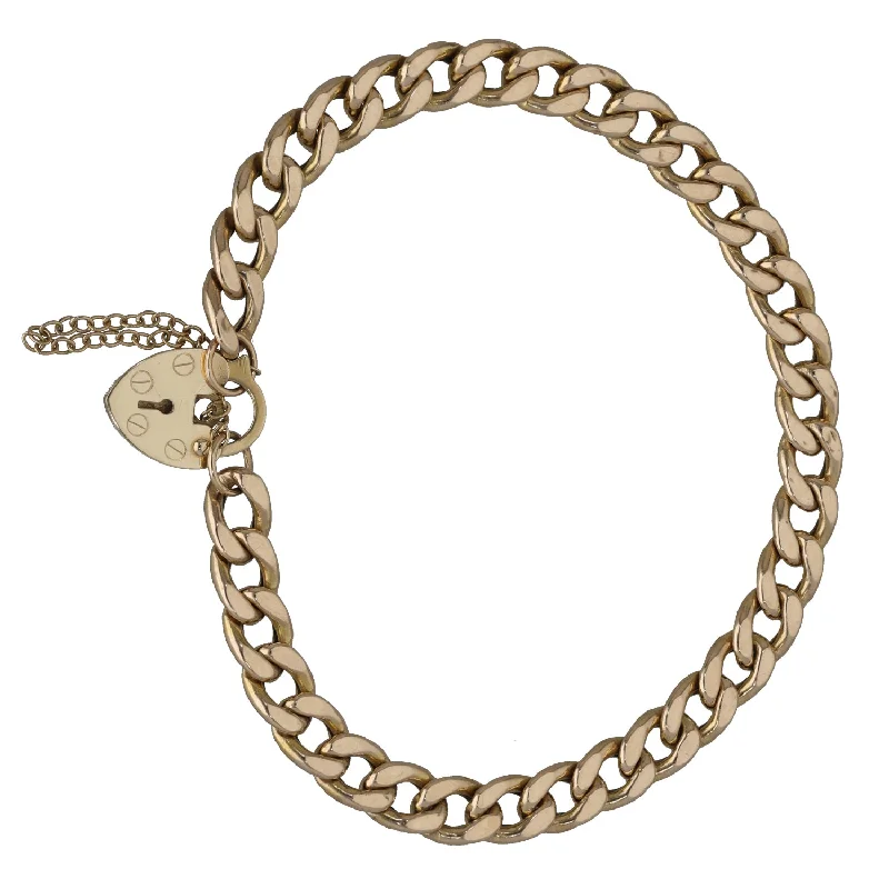 Ladies bracelets star motifs-9ct Gold Curb Bracelet