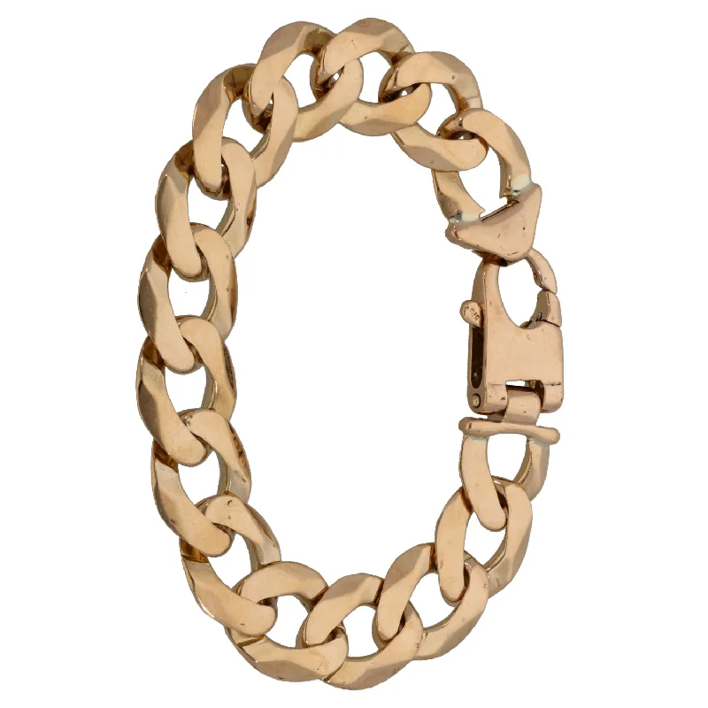 Ladies bracelets hypoallergenic-9ct Gold Curb Bracelet