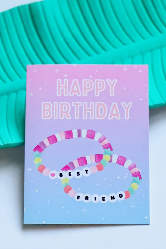 Ladies bracelets Asian-inspired-Friendship Bracelet Birthday Card