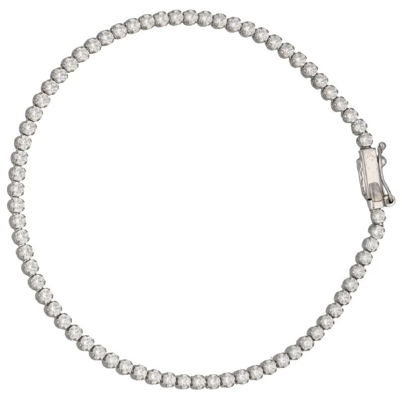 Ladies bracelets price range-9ct White Gold Cubic Zirconia Line/Tennis Bracelet