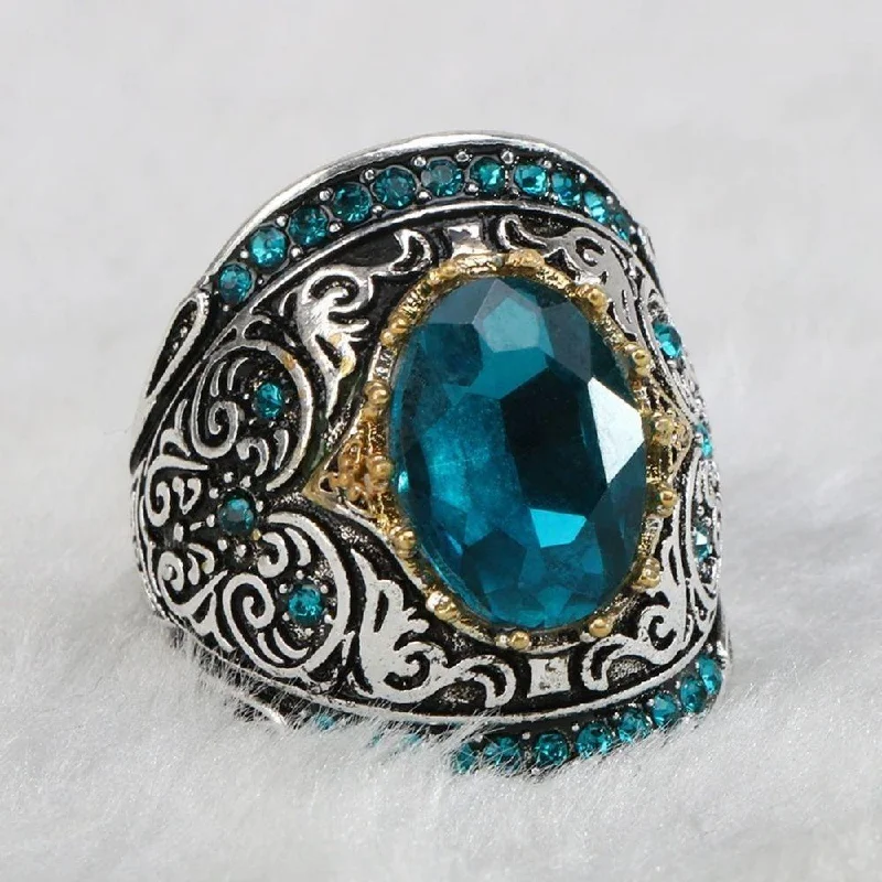 Ladies rings boho vibes-Sea Treasure Aquamarine March Birthstone Ring