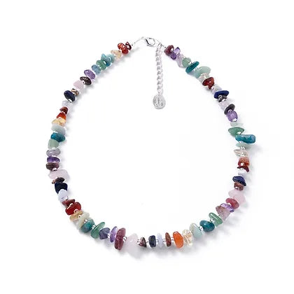 Ladies necklaces natural stones-Carrie Elspeth Multicolour Semi-Precious Gems Full Necklace