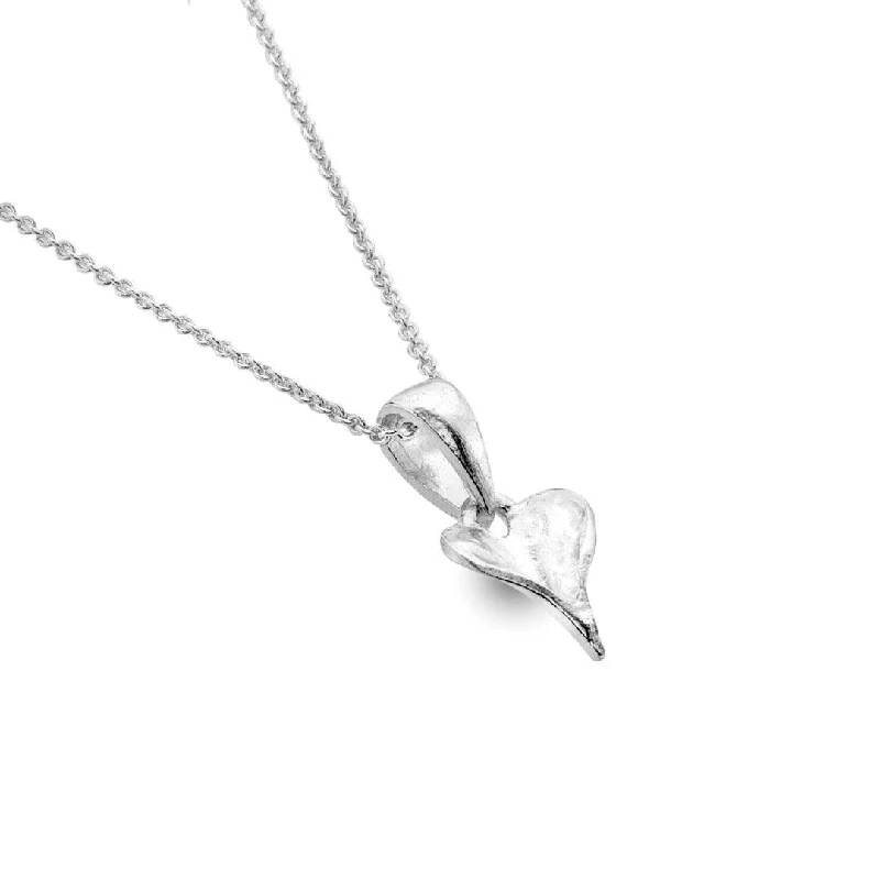 Ladies necklaces synthetic accents-Sea Gems Petite Heart Leaf Necklace