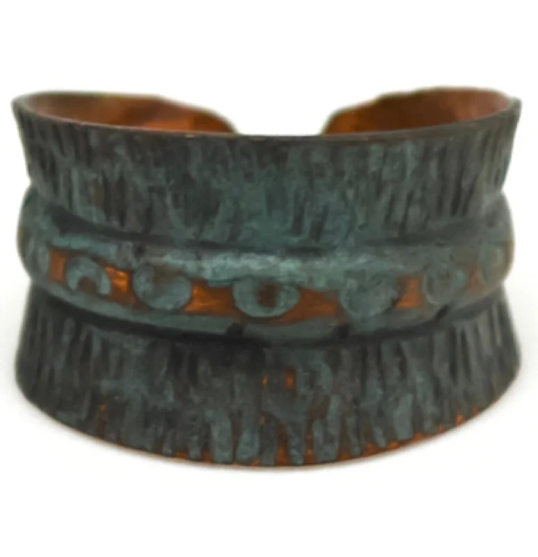 Ladies rings natural stones-Copper patina ring