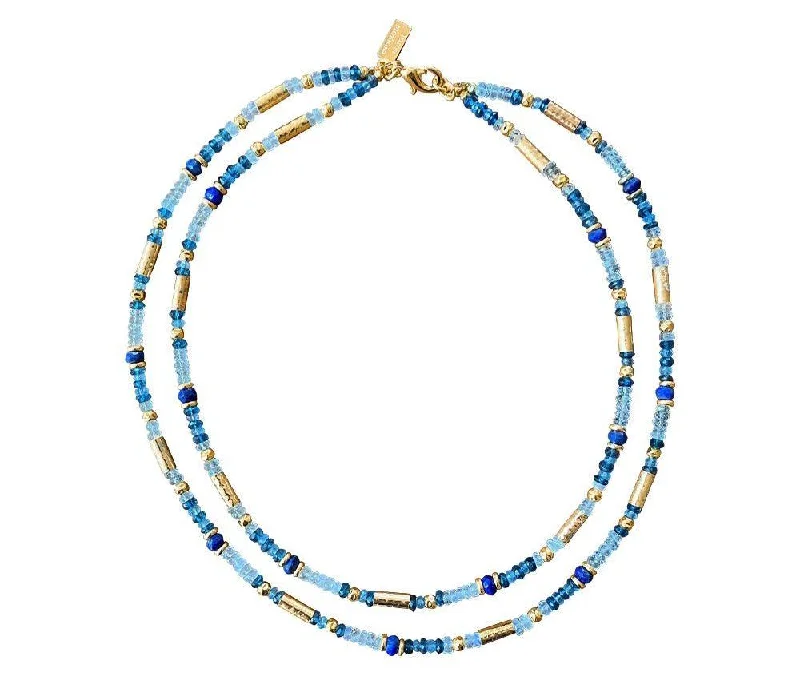 Ladies necklaces minimalist appeal-Yaron Morhaim Blue Cove Double Row Necklace