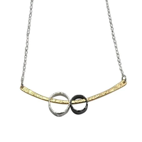 Ladies necklaces store locations-Two Circle Bar Necklace