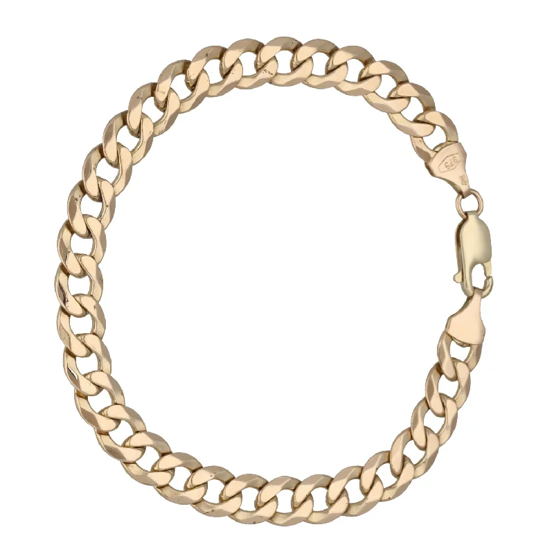 Ladies bracelets rose gold-9ct Gold Curb Bracelet