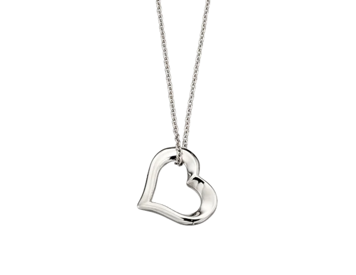 Ladies necklaces friendship chains-Little Star Sterling Silver India Open Heart Necklace