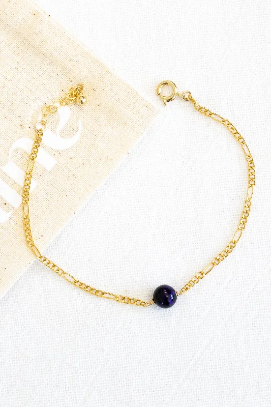 Ladies bracelets wedding wear-Purple Tiger's Eye Wispy Bracelet