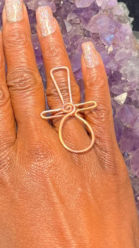 Ladies rings lightweight feel-Ankh Copper Handmade Ring