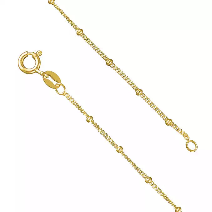 Ladies necklaces handmade designs-10ct Gold Plated Sterling Silver Satellite Curb Necklace