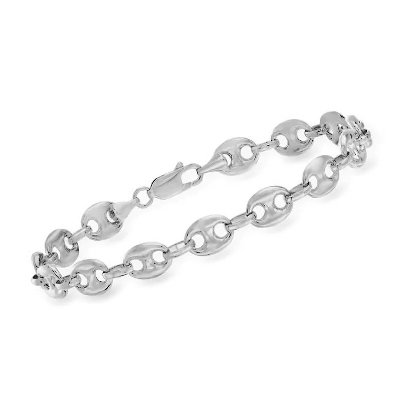 Ladies bracelets luxurious designs-Puffy Mariner Bracelet (Silver)