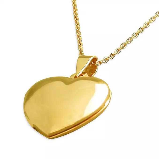 Ladies necklaces Mother’s Day-Gold Sterling Silver Heart Locket Necklace