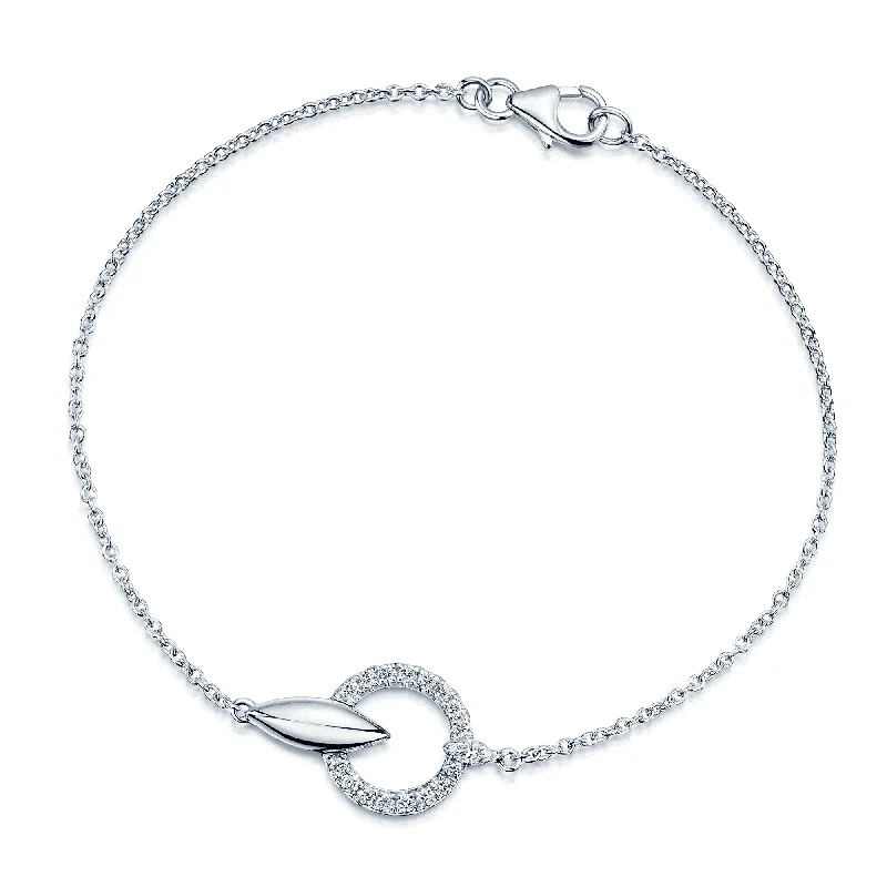 Ladies bracelets ruby gems-The Origin Collection 18ct White Gold Diamond Seed Drop Circle Bracelet