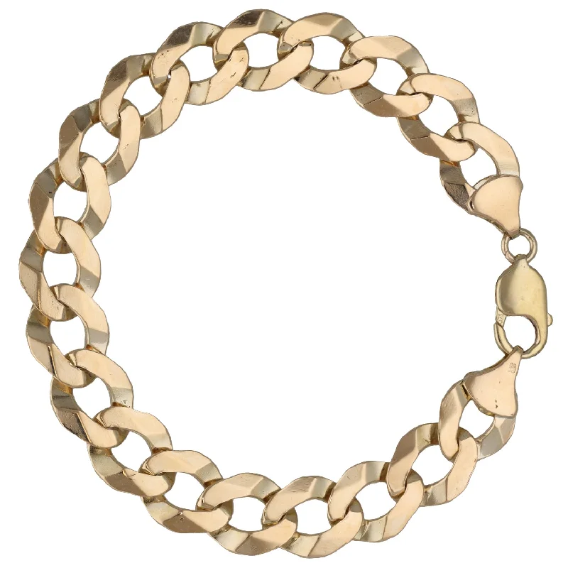 Ladies bracelets white gold-9ct Gold Curb Bracelet