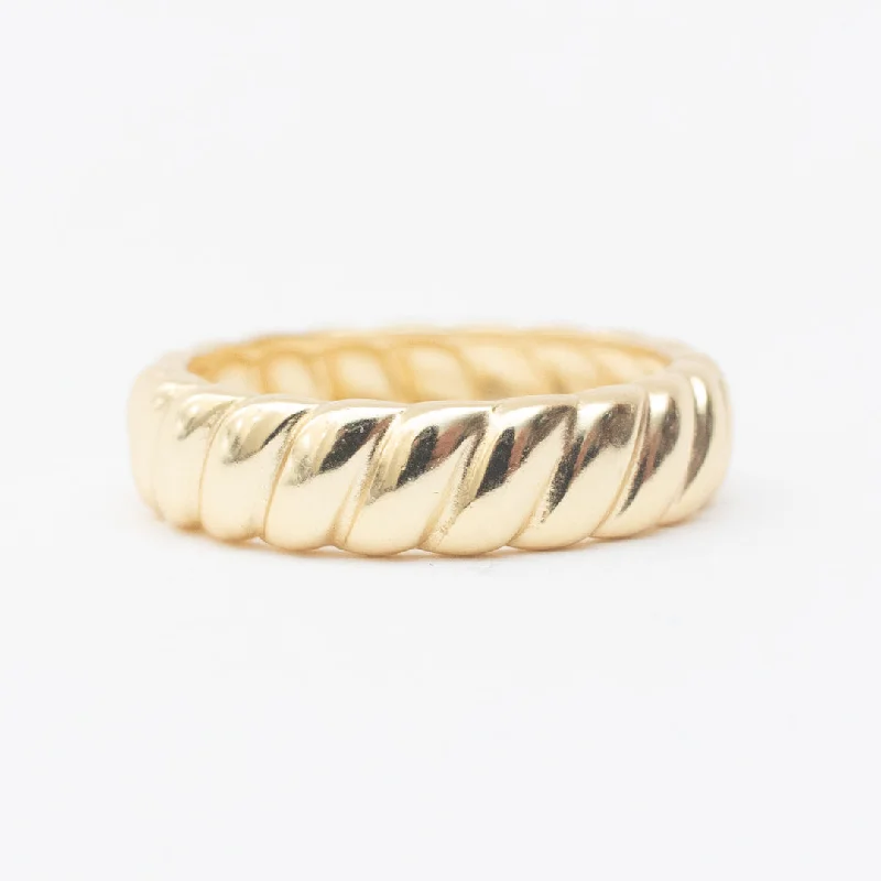 Ladies rings rose gold-Gold Vermeil Twisted Chunky Band