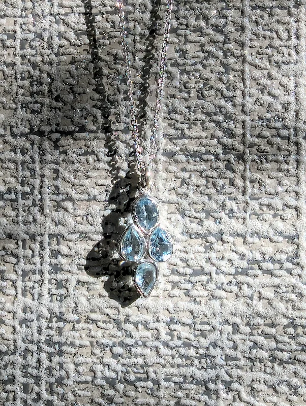 Ladies necklaces celebrity looks-Waterfall Blue Topaz Necklace