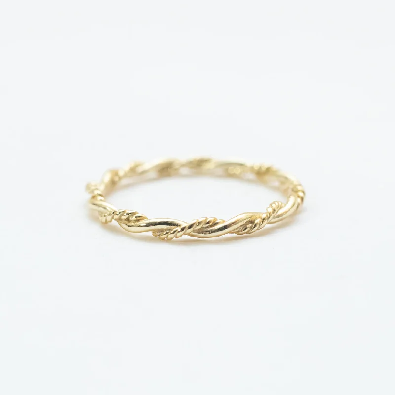 Ladies rings casual vibes-Gold Plated Double Twisted Ring