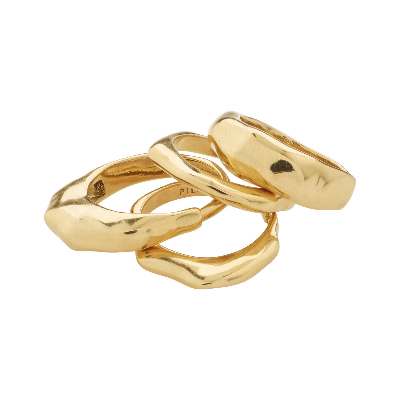 Ladies rings worldwide styles-Asher Gold Plated Ring Set