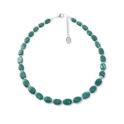 Ladies necklaces luxurious looks-Carrie Elspeth Jade Marbled Ceramic Ovals Full Necklace