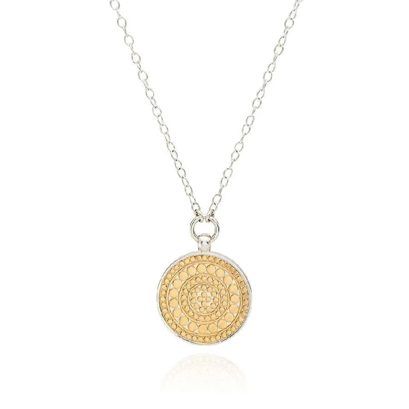 Ladies necklaces pearl drops-Anna Beck Classic Reversible Disc Pendant Necklace