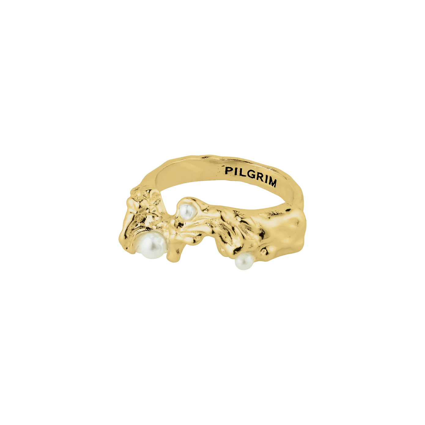 Ladies rings floral accents-Raelynn Gold Plated Ring