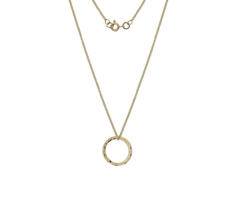 Ladies necklaces ruby stones-9ct Yellow Gold Circle Necklace