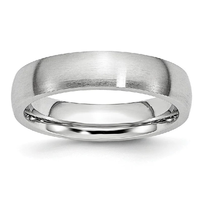 Ladies rings titanium options-5mm Cobalt Satin Domed Standard Fit Band