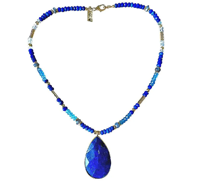 Ladies necklaces store locations-Yaron Morhaim Lapis Lazuli Necklace