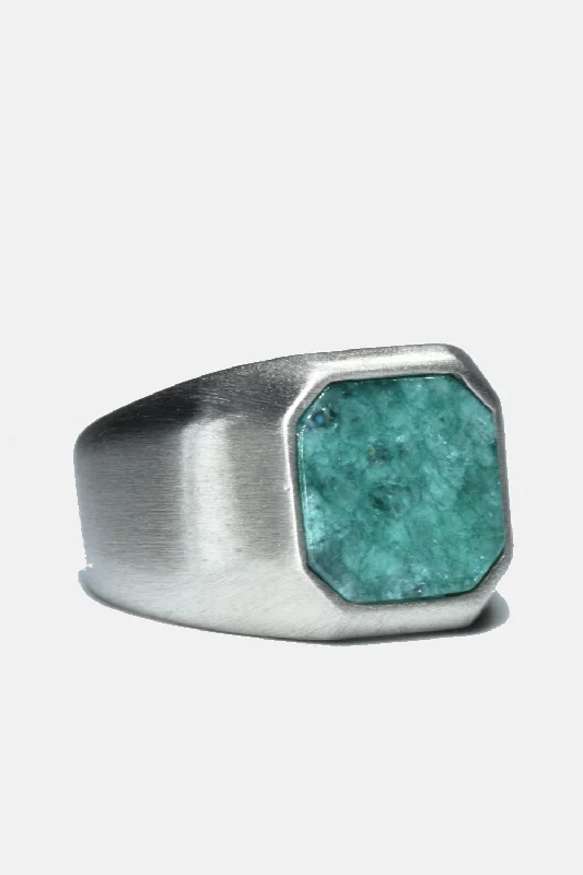 Ladies rings anniversary choices-Malachite Inlay Ring