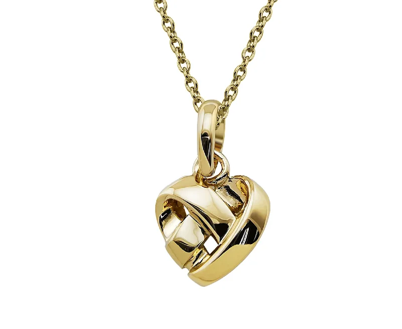 Ladies necklaces ethnic vibes-Unique & Co Gold Lattice Heart Pendant Necklace