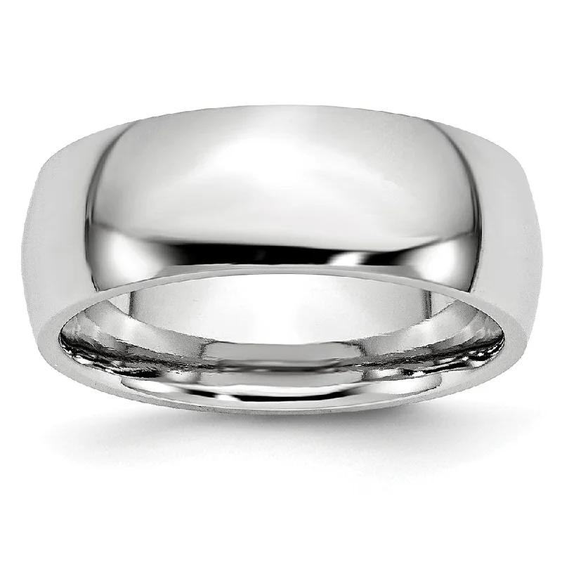 Ladies rings online shopping-8mm Cobalt Polished Domed Standard Fit Band