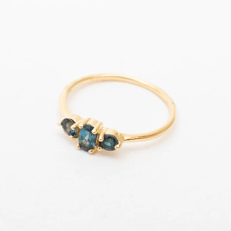 Ladies rings stacking trends-Gold Vermeil London Blue Topaz Ring