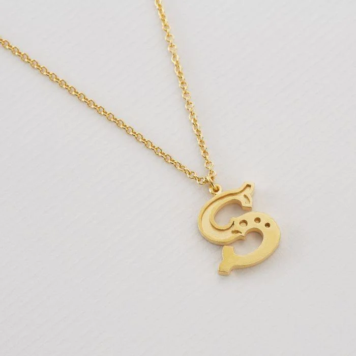 Ladies necklaces Asian flair-Alex Monroe 22ct Gold Vermeil Just My Type Letter S Necklace