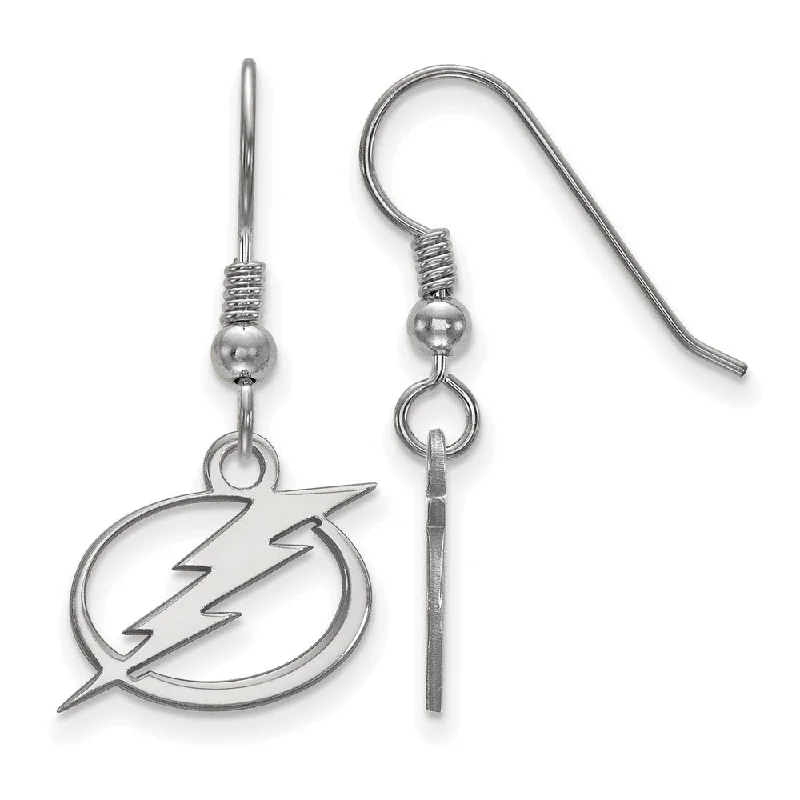 Ladies earrings elegant looks-Sterling Silver NHL Tampa Bay Lightning SM Dangle Earrings