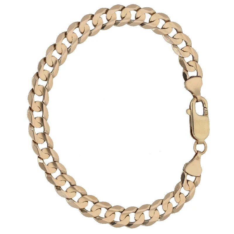 Ladies bracelets matching sets-9ct Gold Curb Bracelet