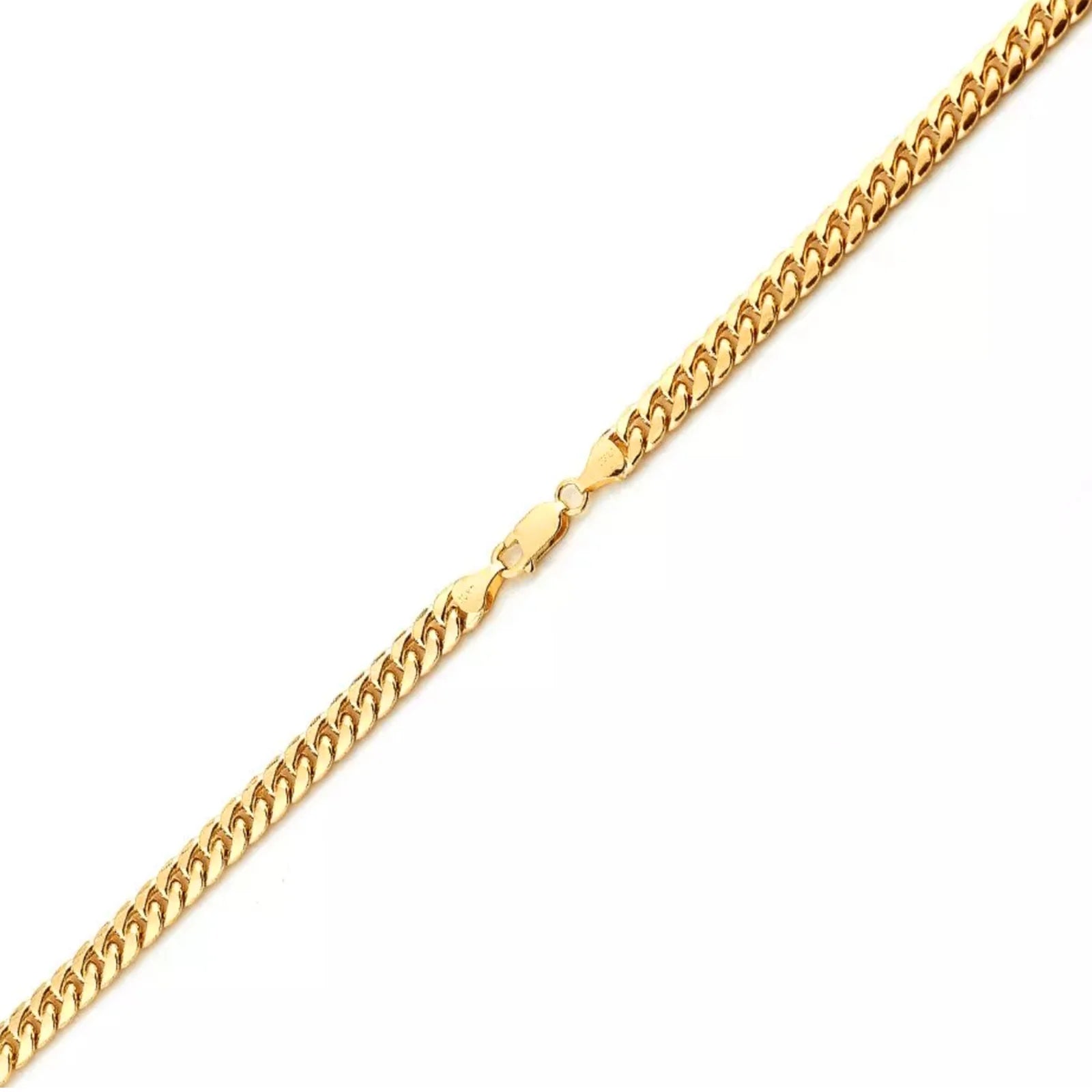 Ladies bracelets chain designs-Solid Miami Cuban Ankle Bracelet (14K)