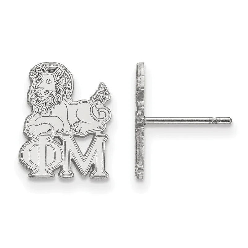 Ladies earrings bridal essentials-Sterling Silver Phi Mu XS Post Earrings