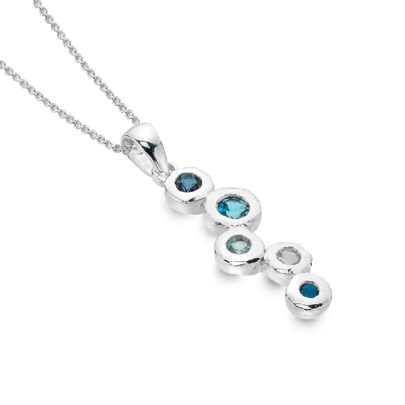 Ladies necklaces hypoallergenic-Sea Gems Topaz Stream Necklace