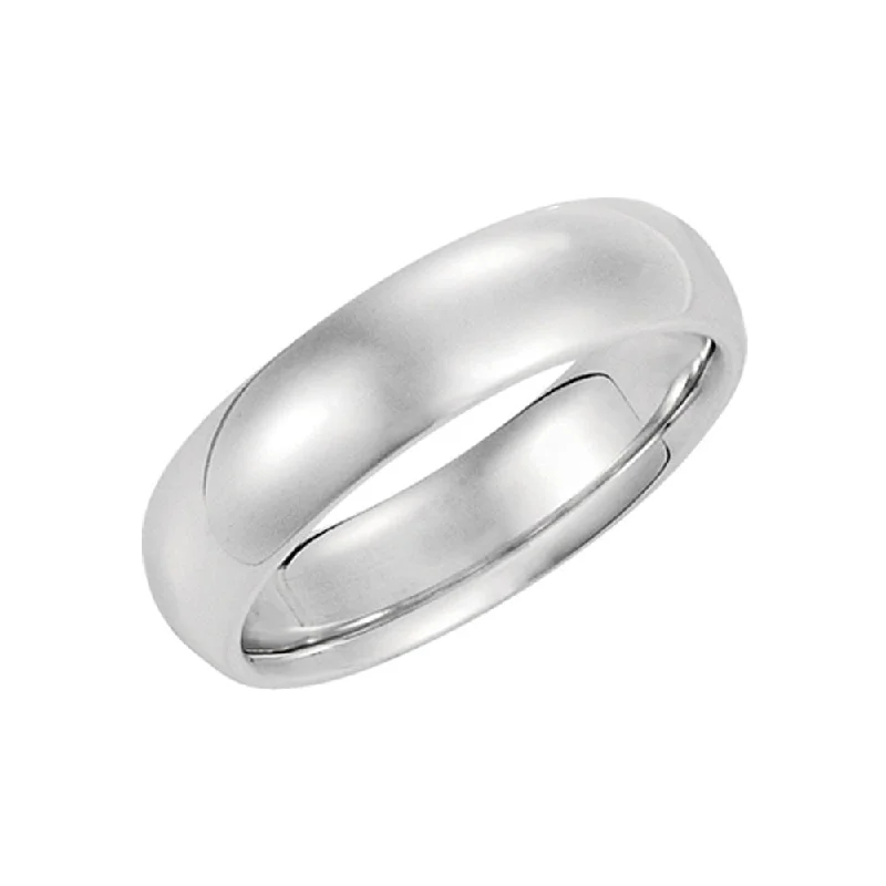 Ladies rings lightweight feel-5mm Domed Comfort Fit Wedding Band in Platinum