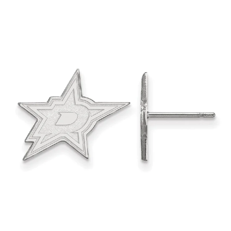 Ladies earrings fashion trends-Sterling Silver NHL Dallas Stars Small Post Earrings