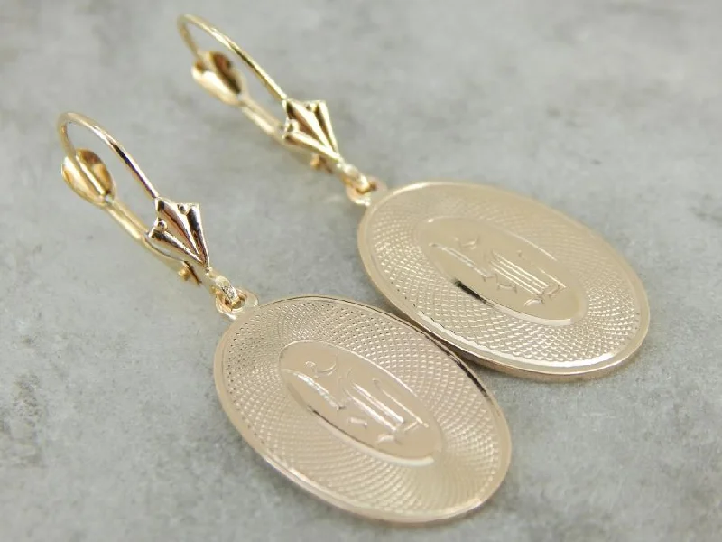 Ladies earrings mature styles-Pretty Antique Gold Cufflink Earrings