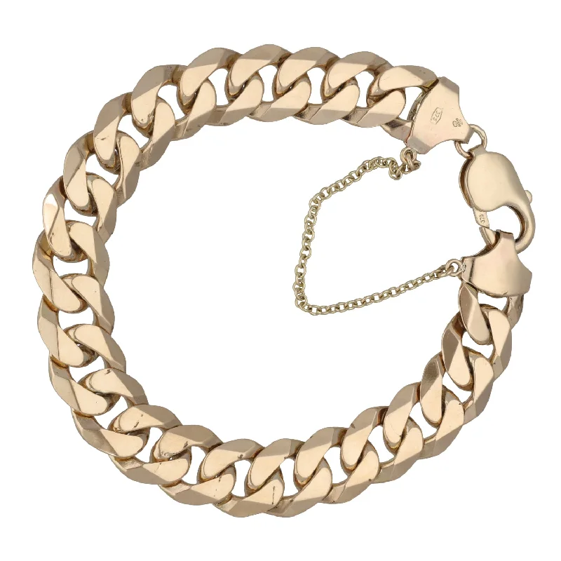 Ladies bracelets unique pieces-9ct Gold Curb Bracelet