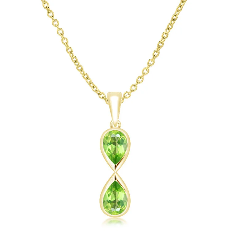 Ladies necklaces European designs-Unique & Co Gold Vermeil Peridot Pendant Necklace