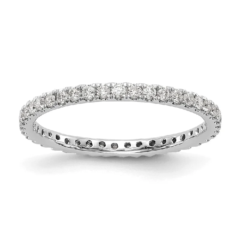 Ladies rings party wear-1.7mm Platinum U Shared Prong 1/2 Ctw Diamond Eternity Band