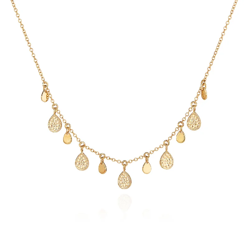 Ladies necklaces wedding wear-Anna Beck Gold Vermeil Teardrop Charm Necklace