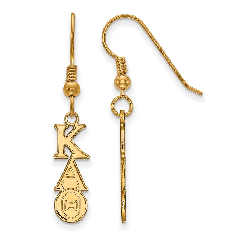 Ladies earrings fashion trends-14K Plated Silver Kappa Alpha Theta XS Dangle Earrings