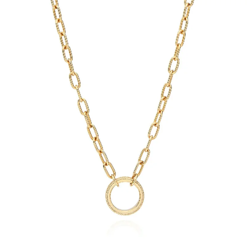 Ladies necklaces handmade designs-Anna Beck Open Chain Gold Necklace