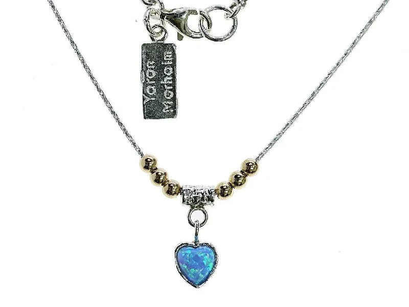 Ladies necklaces memory treasures-Gold and Opal Heart Necklace