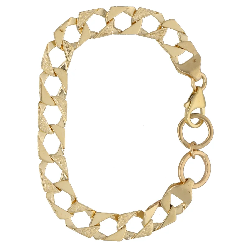 Ladies bracelets white gold-9ct Gold Curb Bracelet